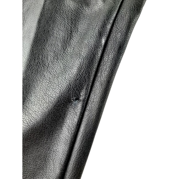Commando Control Black Faux Leather High Waist Leggings Raw Hem Slimming L - Picture 6 of 8